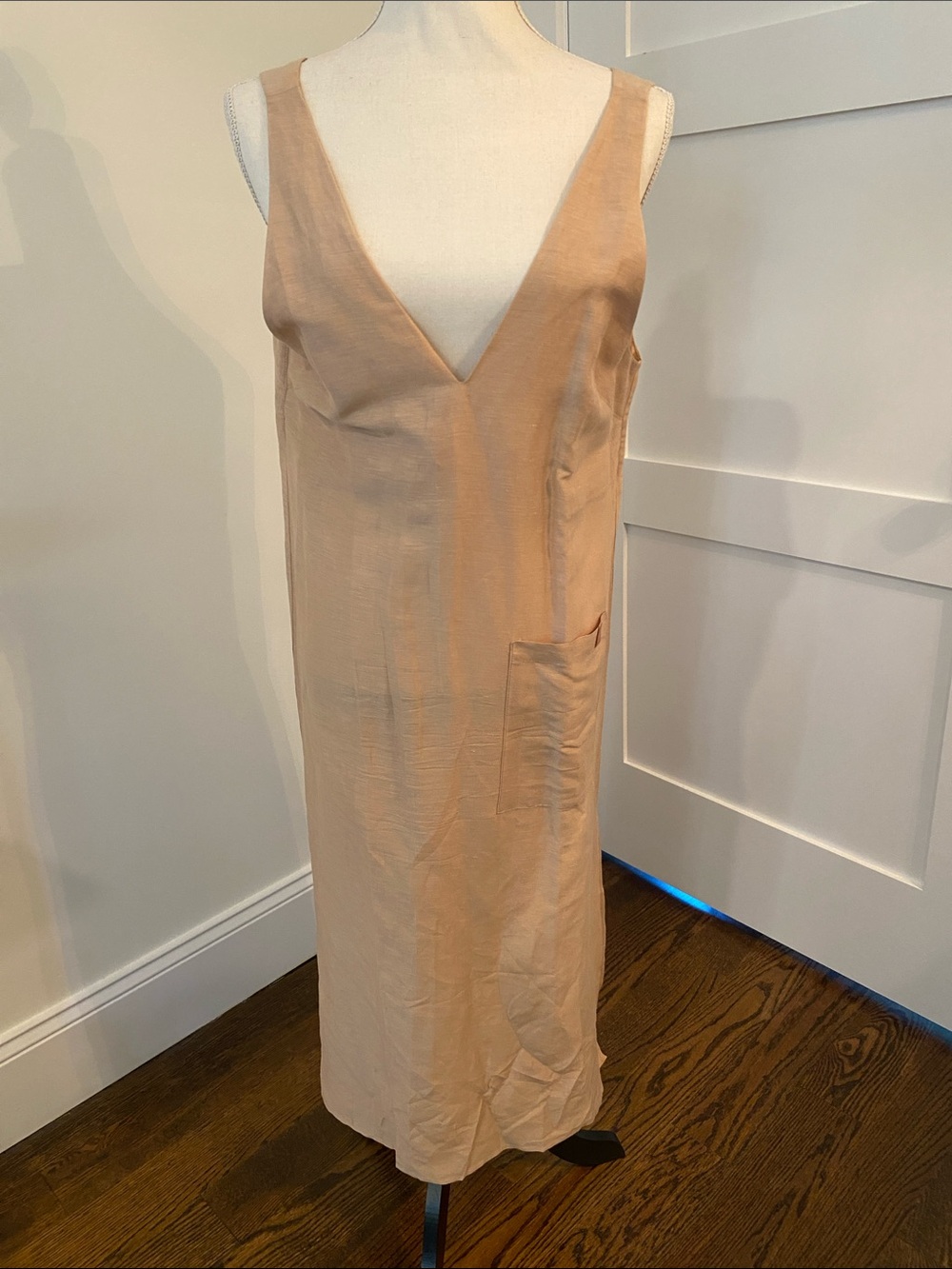 Lunya Deep V Midi Dress With Pocket